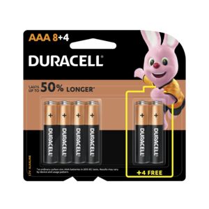 Duracell 12-Piece AAA Alkaline Battery Black and Gold